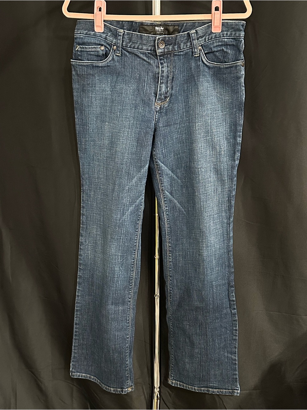 Women’s Mid-Rise Bootcut Jeans in Blue - Picture 1 of 5